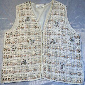 Vintage Lattice Floral Vest
